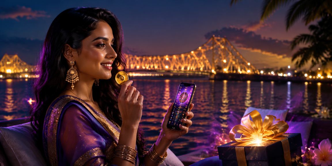Kolkata Howrah Bridge with mobile payment model in India